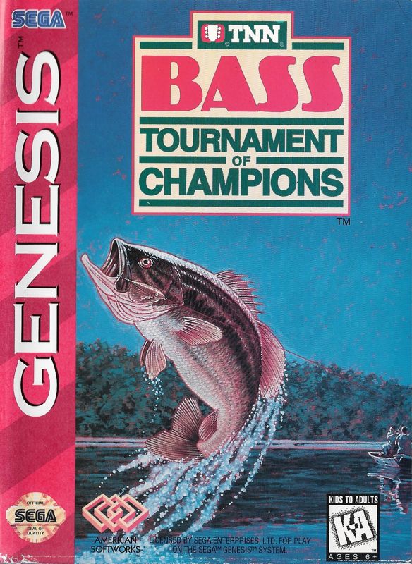 TNN Bass Tournament of Champions box art for Sega Genesis